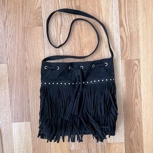 Express Womens Satchel Black Suede